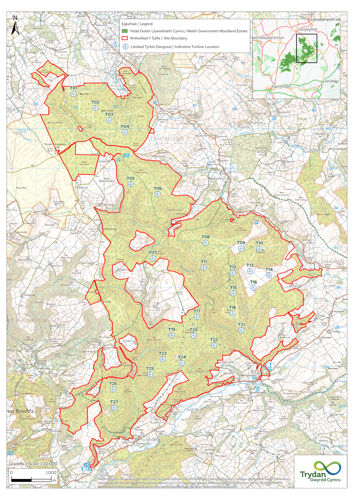 Map safle Glyn Cothi